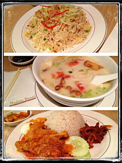 From top to bottom, fried rice with salted fish; fish soup mee hun; nasi lemak(rice with coconut milk)|Li Yokeさん