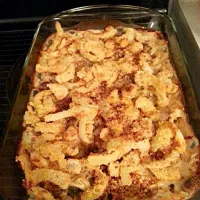 Chicken & green bean casserole with oven baked onion rings.. Rachael Ray inspired..|Dana Cairnsさん