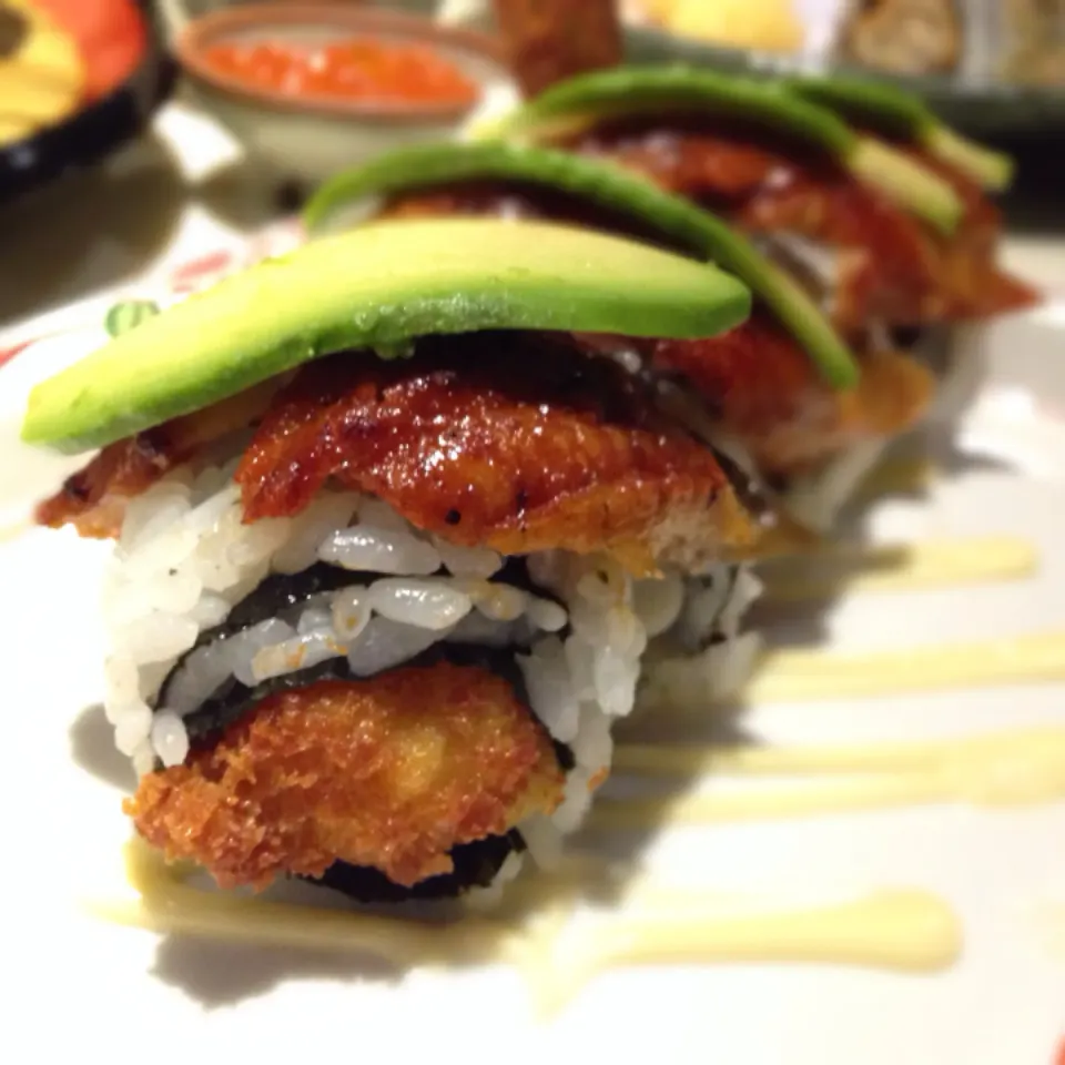 Fried prawn maki with unagi & avocado|willzさん