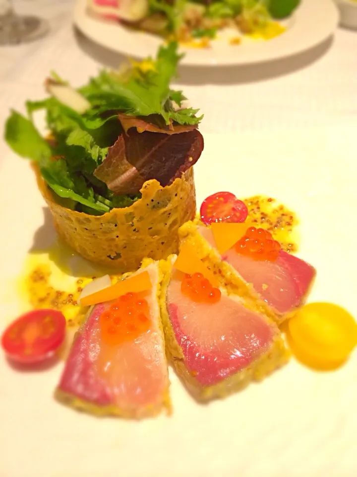 Marinated japanese amber jack with pear|Mak Toniさん