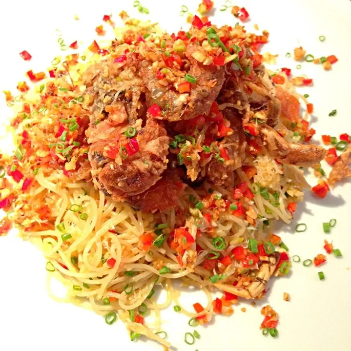 Angel Hair Spaghetti with Soft Shell Crab Spicy|みいさん