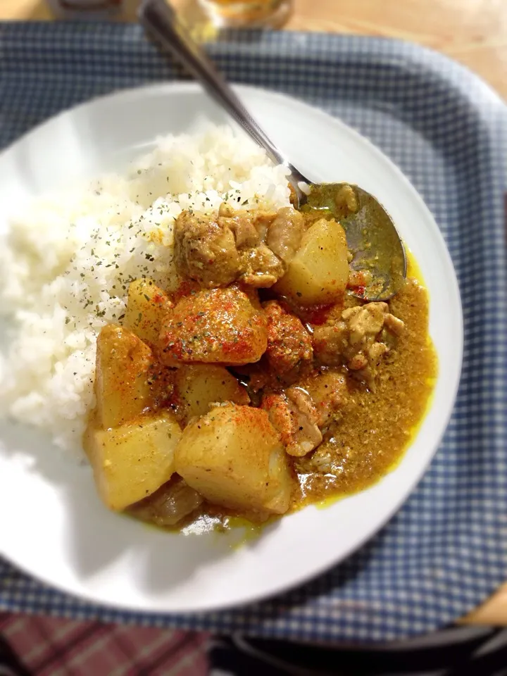 ランチにカレー(=´∀｀)人(´∀｀=)出かける前なんでノンアルコールで( ；´Д｀)|Hiromi Okazakiさん