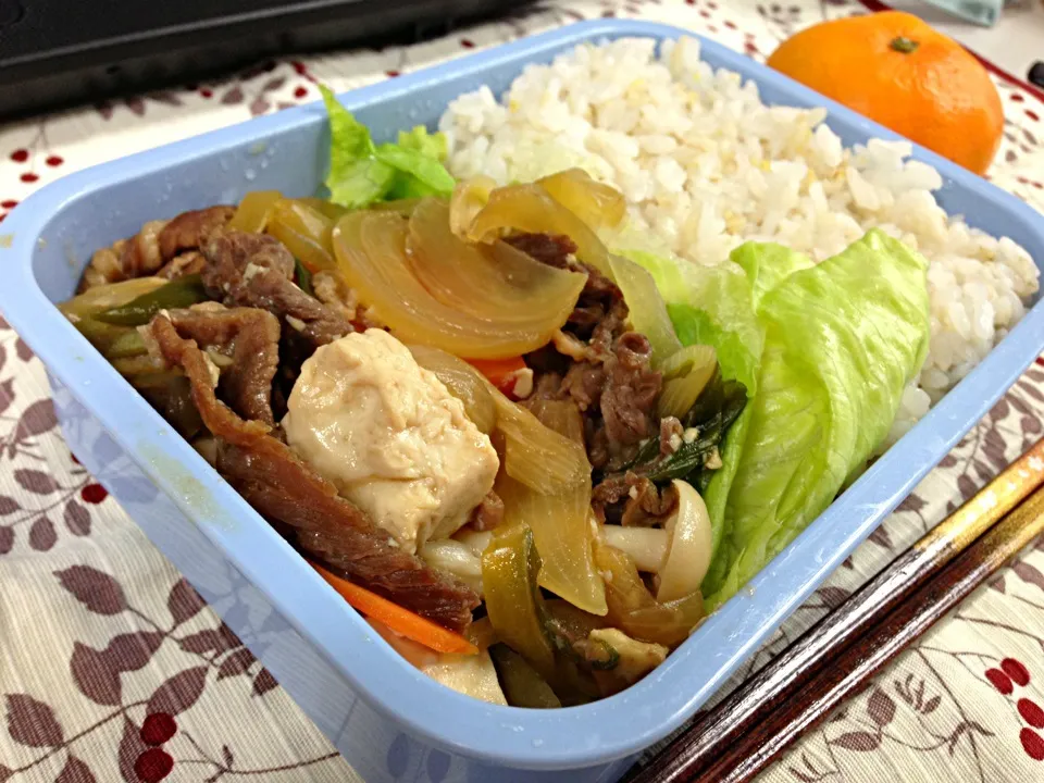 牛皿弁当。牛皿作ってもらえたので、詰めただけの楽チン。|liccaさん