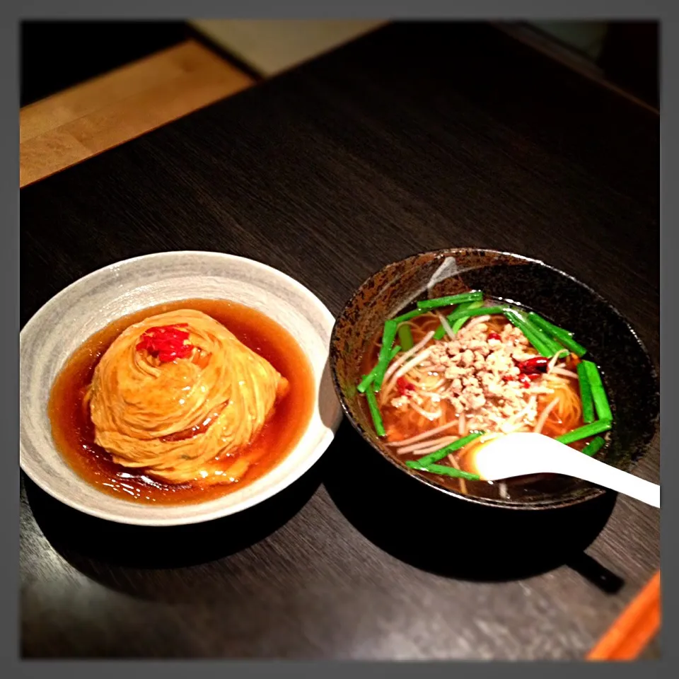 Snapdishの料理写真:天津飯と台湾ラーメンランチセット|美也子さん