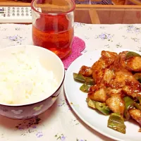 鶏肉とピーマンの醤油マヨ和え|やちこさん