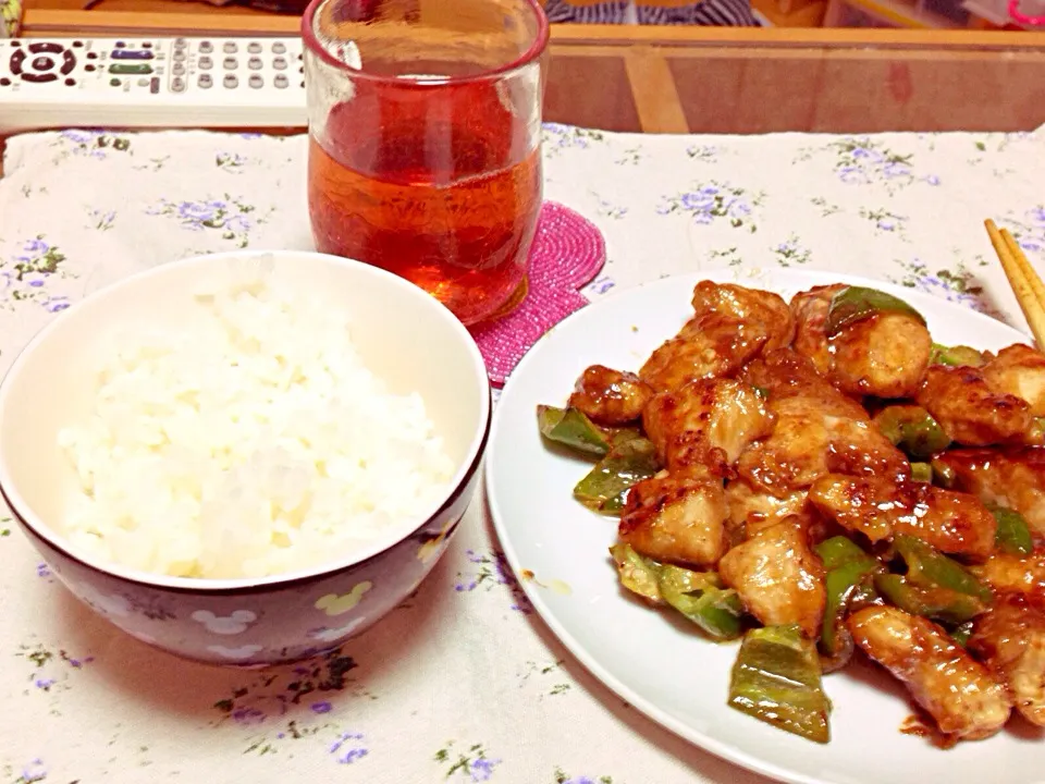 鶏肉とピーマンの醤油マヨ和え|やちこさん