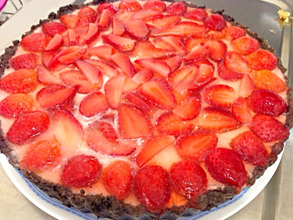 Oreo strawberry yogurt tart|Jennieさん