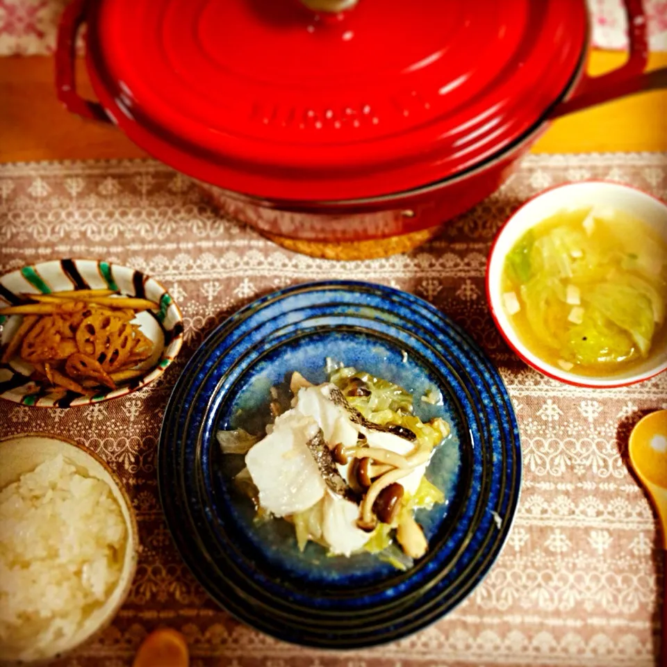 braiser cabbage and cod, Cocotte Staub.|kctreeさん