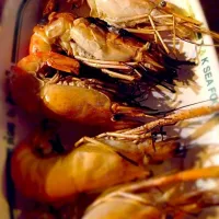 Snapdishの料理写真:Thai BBQ river prawn at t & k seafood china tow|Tommy Limさん