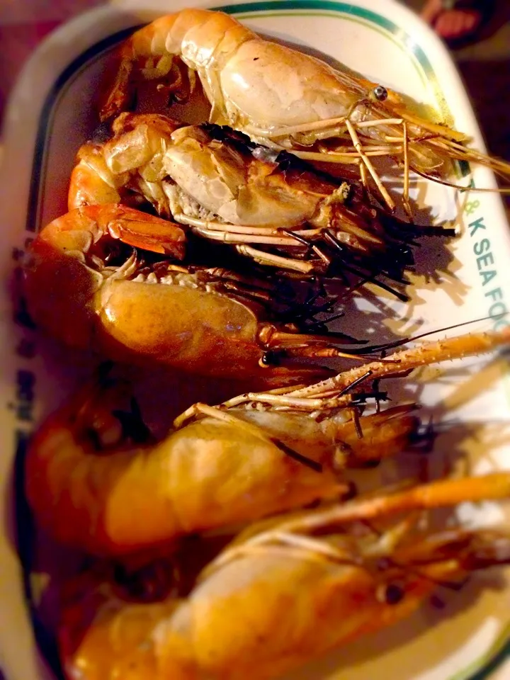 Thai BBQ river prawn at t & k seafood china tow|Tommy Limさん