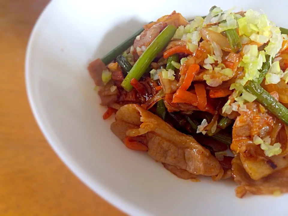 豚肉と野菜のピリ辛炒め|まぁいさん