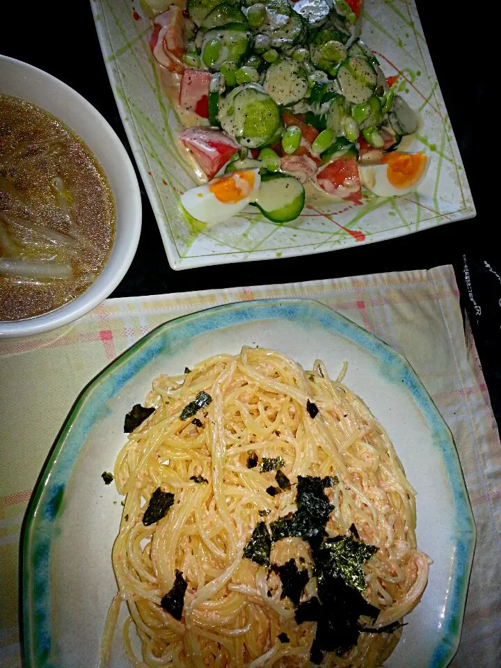 今日のランチ♪明太子スパゲティ～*|まゆみママさん