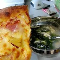 自制紫菜汤+pizzahut|zjyi789さん