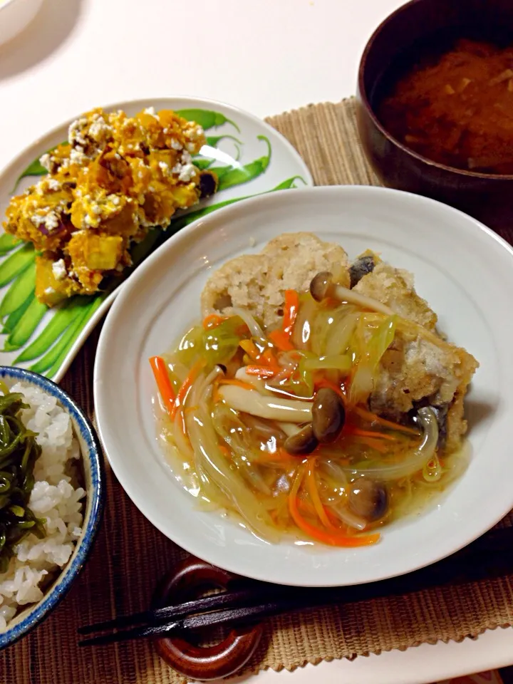 魚の野菜あんかけとかぼちゃのサラダ|ゆかりんさん