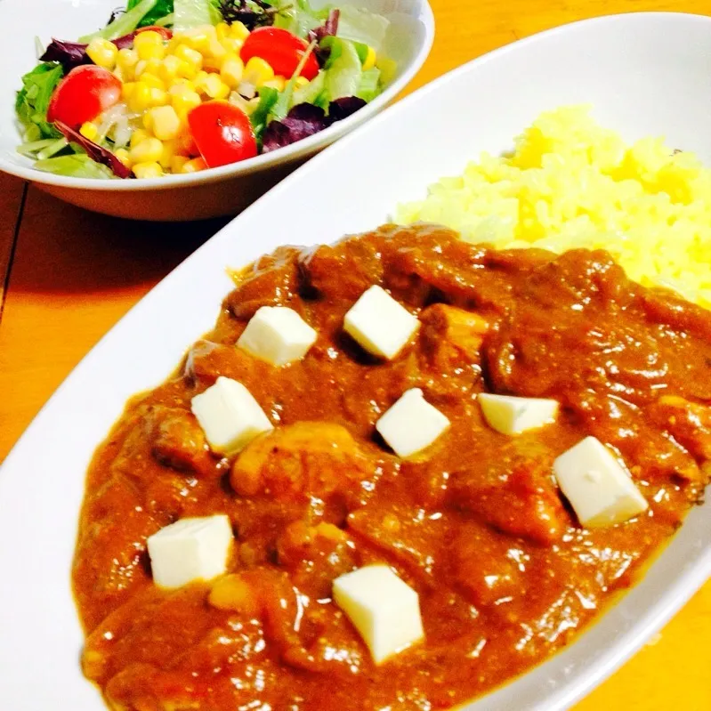 誕生日ディナーはスパイシーチキンカレー|カウンター嬢さん