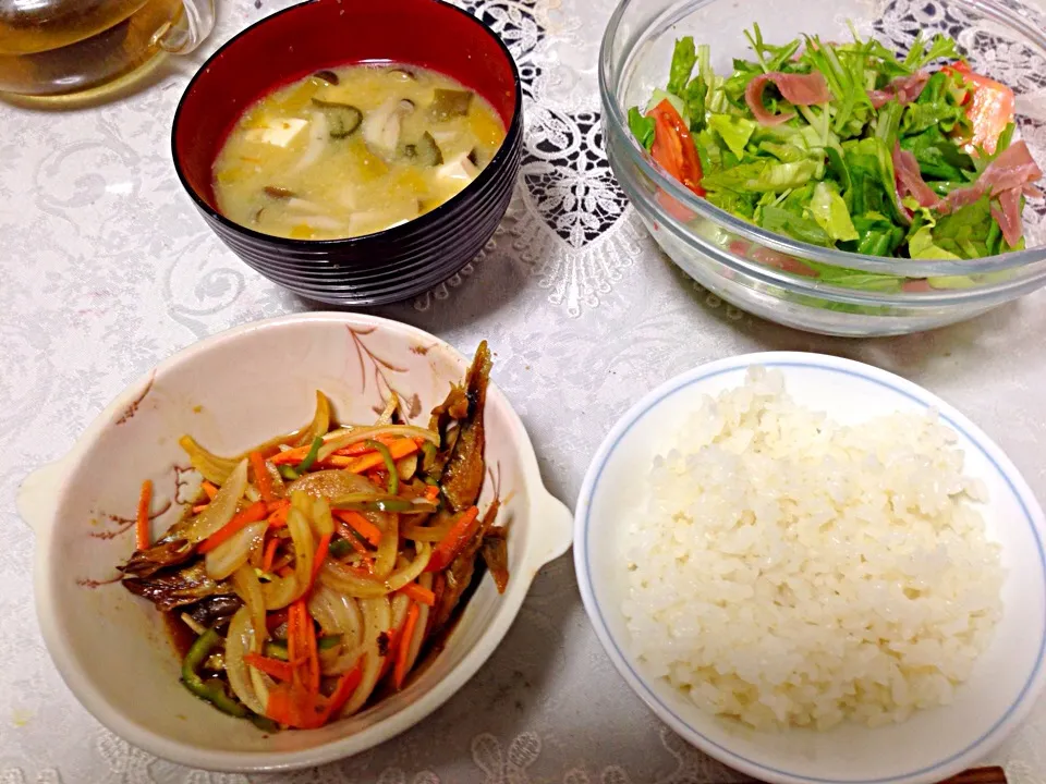 シシャモの南蛮漬けの晩ご飯|やすさん