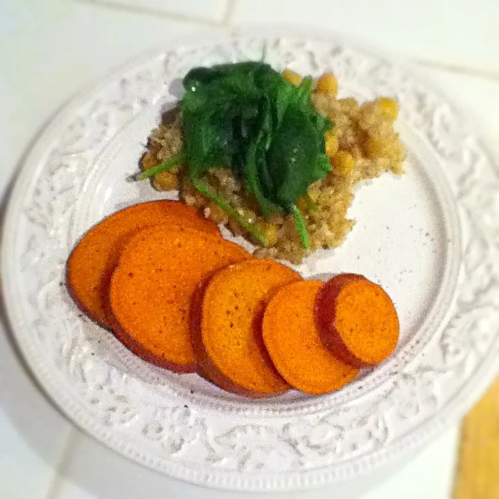 Sweet potato, spinach, brown rice & garbanzo beans.|Sai linさん