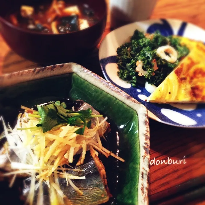 蒸し秋刀魚の香味ダレ定食|donburiさん