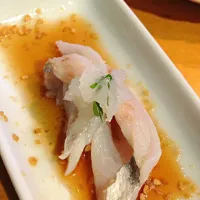 Snapdishの料理写真:お造りの太刀魚をしゃぶしゃぶしたら最高でした(＾ｰ^)ノ‼