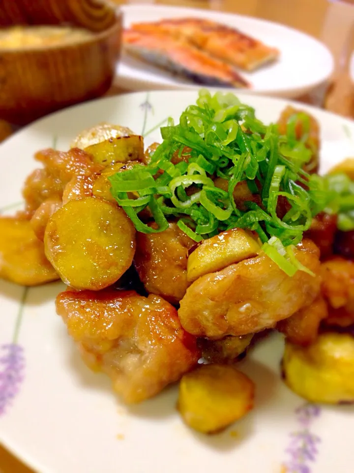 さつまいもと鶏肉の こっくり炒め|えりさん