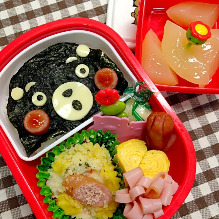 病み上がりのくまもんお弁当(￣(工)￣)|ひよさん