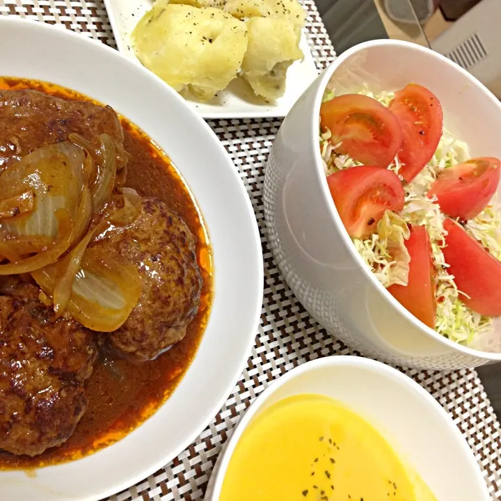 ハンバーグ晩ご飯♡|keikoさん