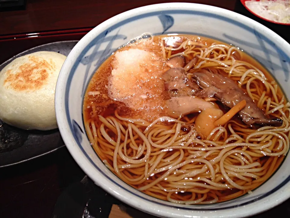 きのこおろし蕎麦と味噌茄子お焼き|tarqarさん