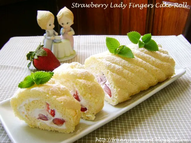 Strawberry lady fingers cake roll 草莓手指饼蛋糕卷 。。。 Again !|Frannyさん