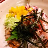 Snapdishの料理写真:看板メニューのひとつ、納豆道楽！|菊よしさん