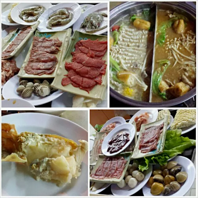 Steamboat buffet ! We chose lobster soup and satay soup.|genさん