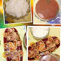 Arroz . Feijao .frango grelhado e tomates Pra enfeita..😃|Gisele Yoshimatsuさん