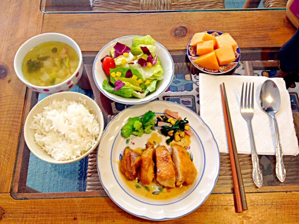 照り焼きチキン ランチ|チビミミさん