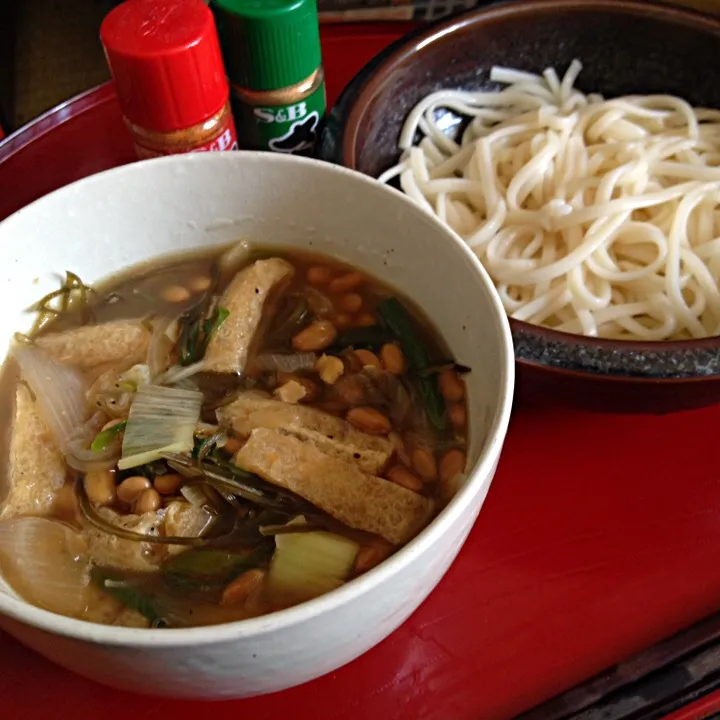 昼ごはん 納豆つけ汁うどん|ぽんたさん