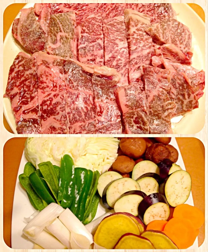 Snapdishの料理写真:佐賀牛サーロインでおうち焼肉|まるまさん