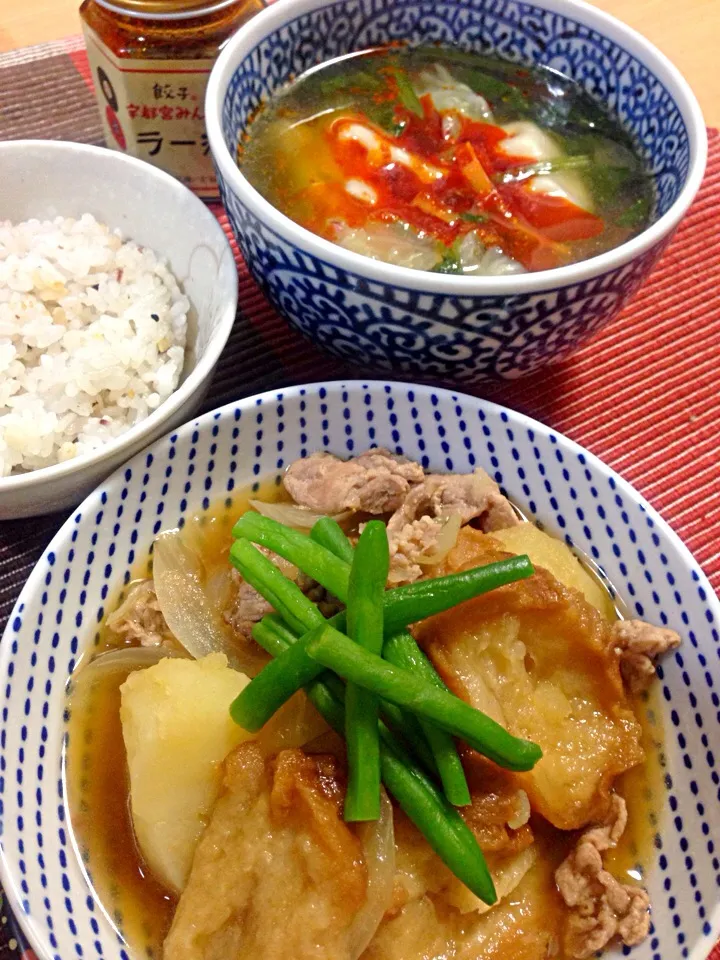 仙台麩入りの肉じゃがと餃子スープ|machikoさん