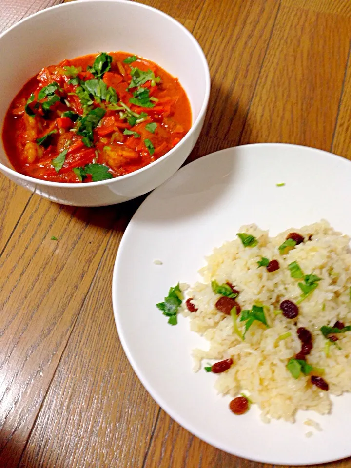 Butter rice with raisin and prawn sambal|hidayuさん