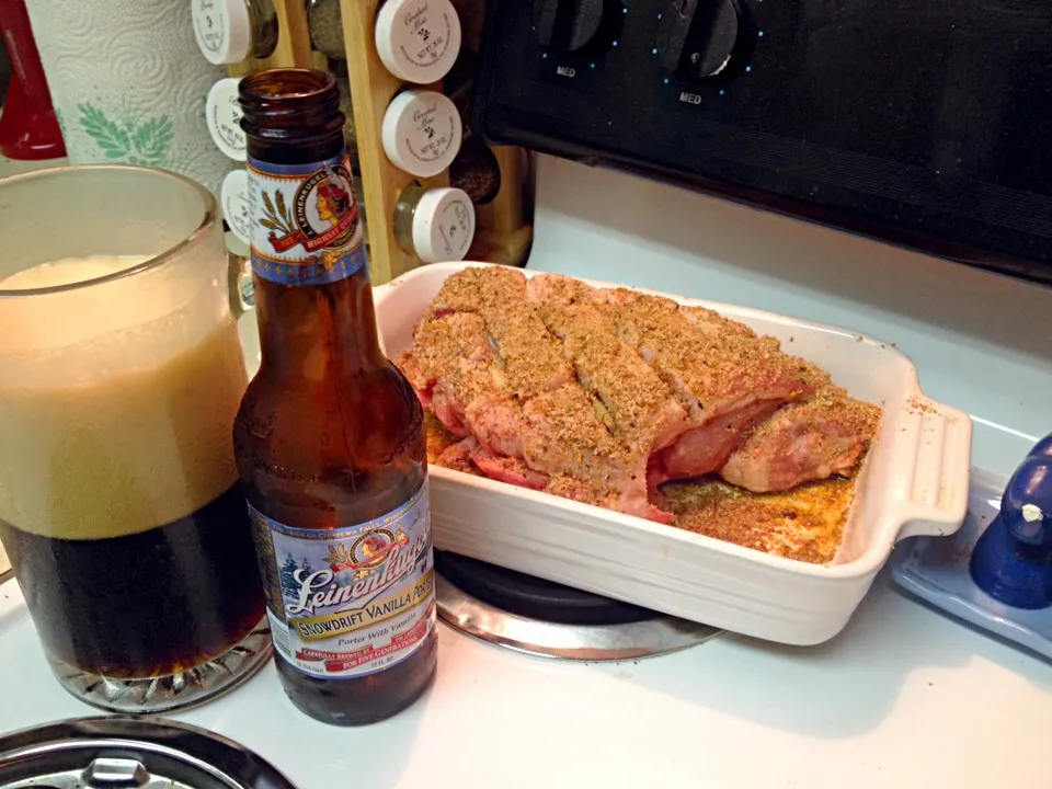 Snapdishの料理写真:Pecan crusted butt injected w this vanilla porter!|geoffrey hatcherさん