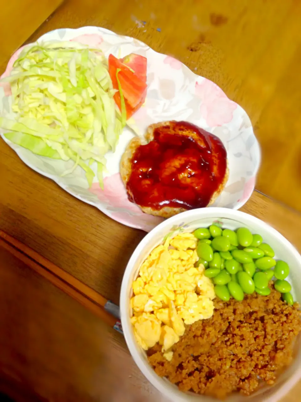 豆腐ハンバーグと鶏そぼろ|くりちさん