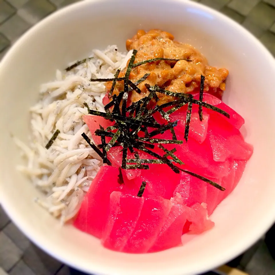 マグロ納豆しらす丼|めぐさん