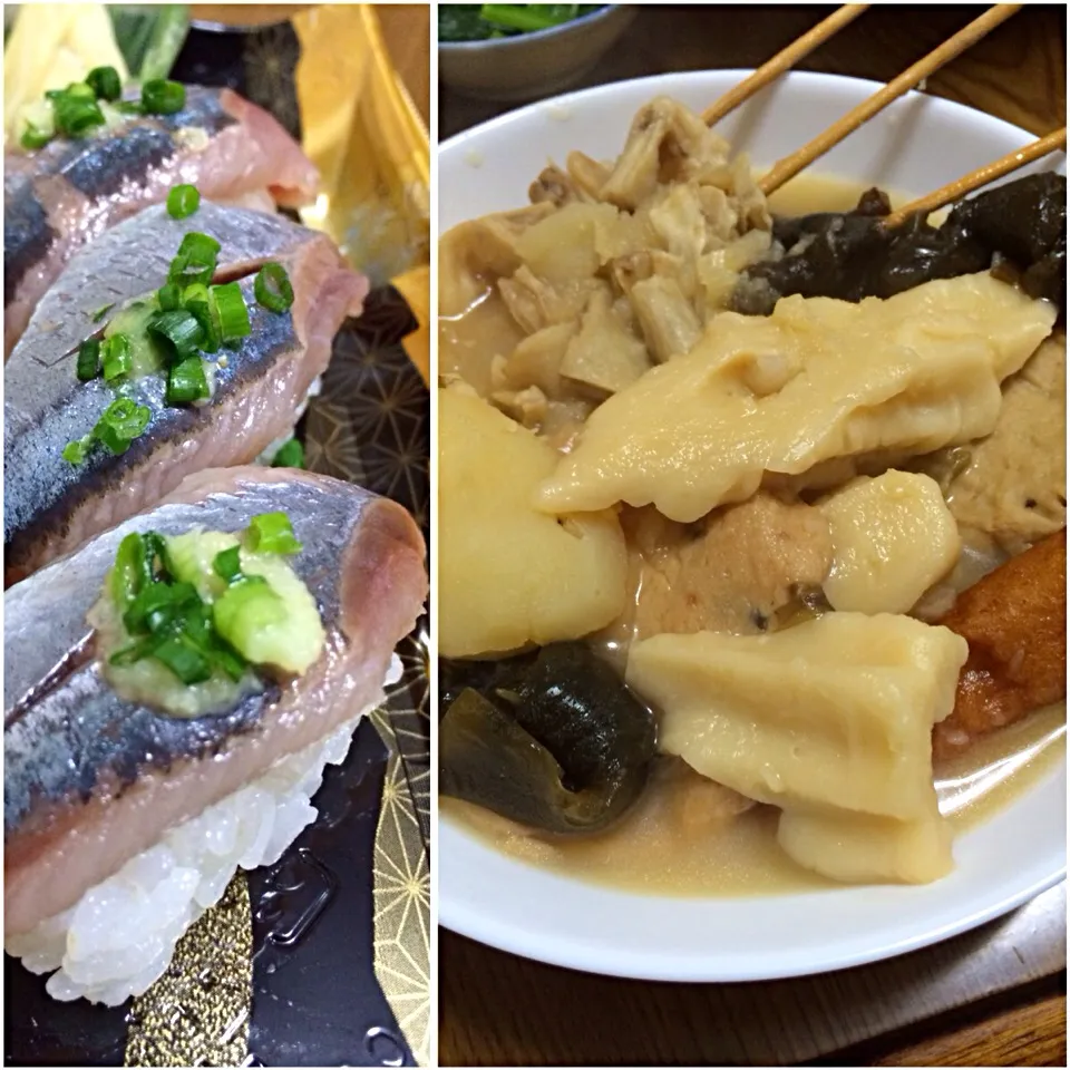 今夜はおでんとサンマの握り(^o^)/|wildcat山猫さん