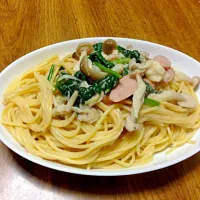 キノコ明太パスタ|かなこさん