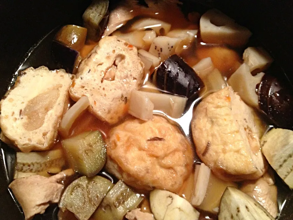 がんも 蓮根 鶏肉 茄子の煮物|片桐さやかさん