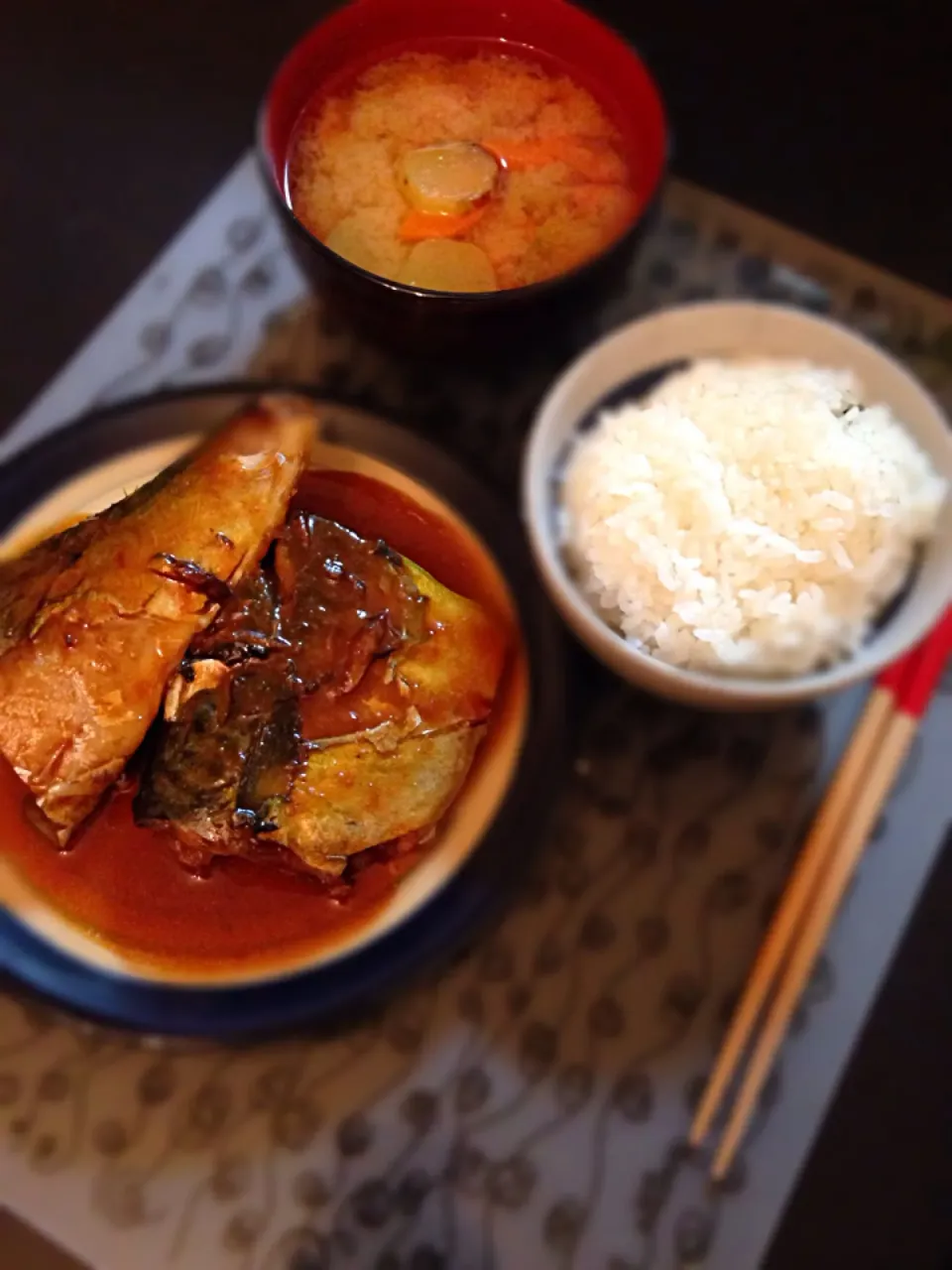 鯖の味噌煮＆お味噌汁|^_^みさきさん