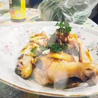 Snapdishの料理写真:Steamed chicken Cantonese style|Diyana Shahrol-Zakiさん