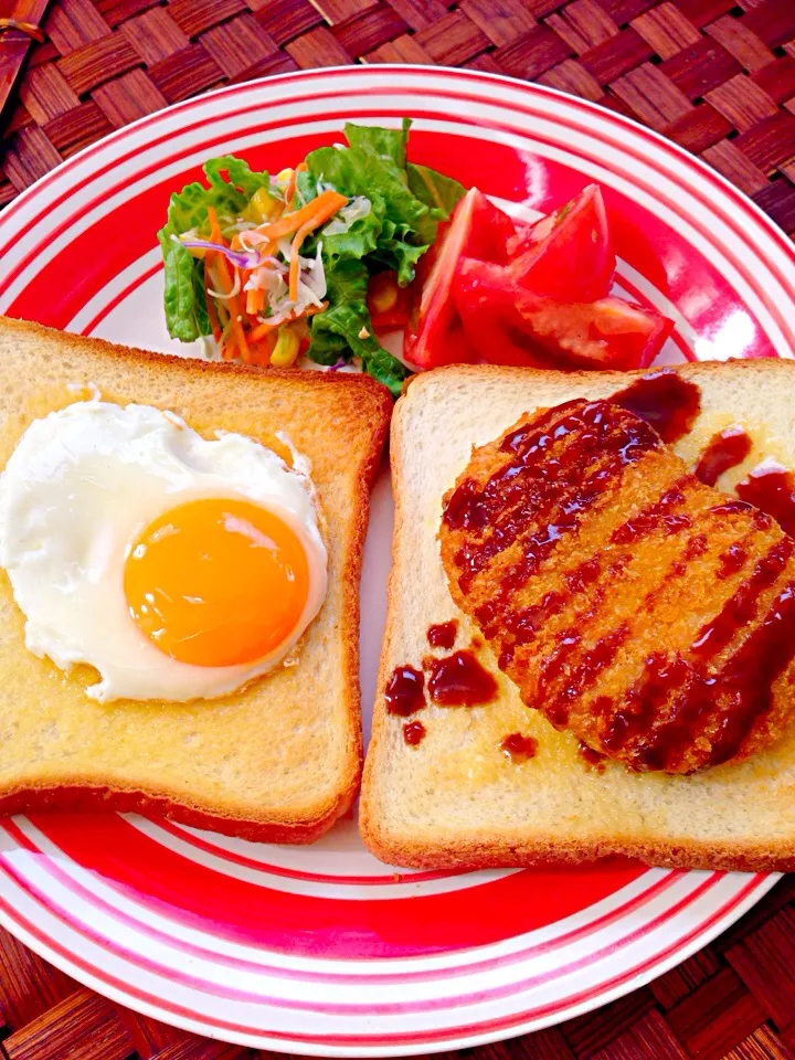 Croquette open sandwich🍞ずぼらなｺﾛｯｹｻﾝﾄﾞｳｨｯﾁ|🌈Ami🍻さん