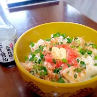 花のズボラ飯！で人気のあったメニュー！
豆腐明太丼ぶり(*^^*)
簡単すぎだけどめちゃめちゃうんま～☆彡|alohaさん