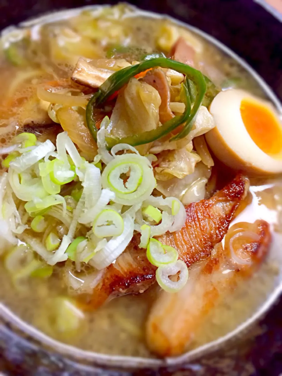 Snapdishの料理写真:おうちでラーメン‼︎豚トロ入り‼︎|kocu（コク）さん