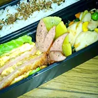 ハムチーズカツ&野菜とホタテバターソテー弁当|工藤あゅみさん