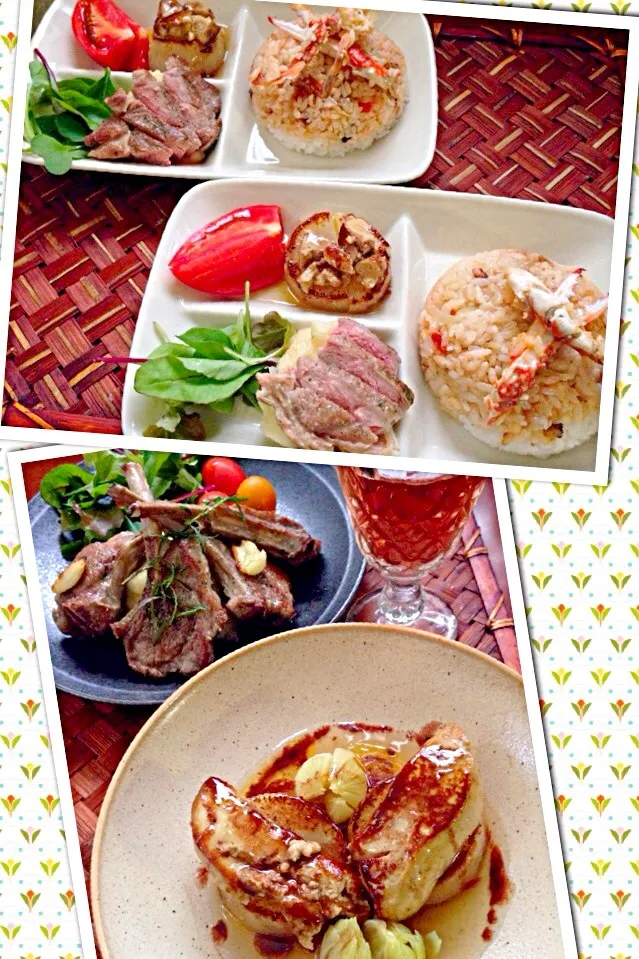 Today's Dinner🍴ﾌｫｱｸﾞﾗ大根🍷ﾗﾑﾁｮｯﾌﾟの香草焼き w/ﾁｰｽﾞﾏｯｼｭﾎﾟﾃﾄ|🌈Ami🍻さん