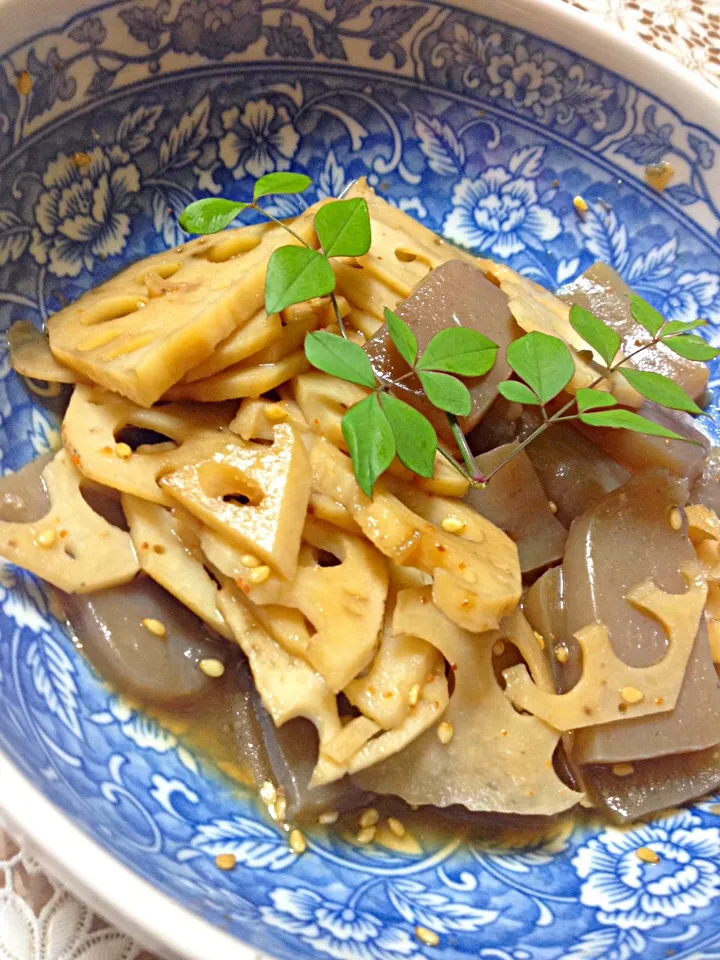 蓮根とこんにゃくの煮物〜|カフェアジアンさん